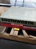 DESCRIPTION: (1) HYDRAULIC SCISSOR LIFT TABLE BRAND/MODEL: SOUTHWORTH INFORMATION: RED AND WHITE SIZE: 1100 LB CAPACITY RETAIL$: $6533.99 EA QTY: 1 - 3