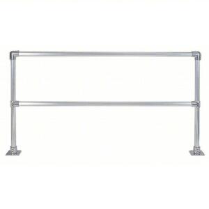 DESCRIPTION: (1) HANDRAIL SECTION BRAND/MODEL: HOLLANDER #39K861 INFORMATION: ALUMINUM SIZE: 42 IN TOP RAIL HT, 96 IN OVERALL LG, SILVER, 5 IN X 5 IN