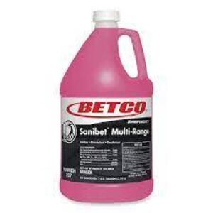 DESCRIPTION: (2) MULTI-RANGE SANITIZER DISINFECTANT DEODORIZER BRAND/MODEL: BETCO SANIBET MULTI RANGE SIZE: 1 GALLON RETAIL$: $68.53 EA QTY: 2