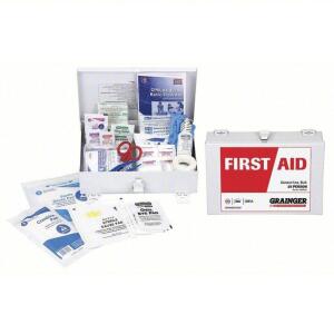 DESCRIPTION: (1) FIRST AID KITS BRAND/MODEL: PRODUCT NUMBER #39N794 INFORMATION: WHITE SIZE: SERVES 25 PEOPLE RETAIL$: $54.77 EA QTY: 1