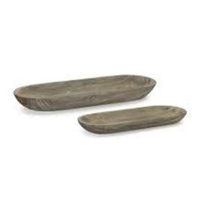 DESCRIPTION: (3) SETS OF (2) WOODEN TRAYS INFORMATION: BLACK WOOD SIZE: 18" L AND 23.75"L RETAIL$: $85.09 EA QTY: 3