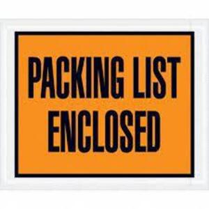 DESCRIPTION: (12) PACKAGES OF (250) PACKING LIST ENVELOPES BRAND/MODEL: PRODUCT NUMBER #29PH33 INFORMATION: ORANGE SIZE: 4 1/2 IN OUTSIDE HT, 5 1/2 IN