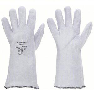 DESCRIPTION: (2) PACKS OF (12) CRUSADER HEAT RESISTANT GLOVES BRAND/MODEL: ANSELL/42-445 INFORMATION: GRAY/FELT-LINING/MAX TEMP: 400F SIZE: SIZE: 9 RE