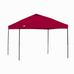 DESCRIPTION: (2) EASY UP STYLE CANOPY BRAND/MODEL: OZARK TRAIL INFORMATION: RED SIZE: 10X10 RETAIL$: $90.00 EA QTY: 2