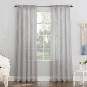 DESCRIPTION: (2) ONE PANEL CURTIAN BRAND/MODEL: NO 918 LICHTENBERG INFORMATION: GRAY SIZE: 59X63 RETAIL$: $21.57 EA QTY: 2