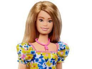 DESCRIPTION: (2) FASHIONSISTAS DOLL BRAND/MODEL: BARBIE NDSS INFORMATION: DOWN SYNDROME WEARING FLORAL DRESS RETAIL$: $8.00 EA QTY: 2