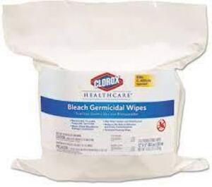 DESCRIPTION: (4) BLEACH GERMICIDAL WIPES BRAND/MODEL: CLOROX HEALTCARE SIZE: 110 WIPES PER CONTAINER RETAIL$: $37.75 EA QTY: 4