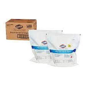 DESCRIPTION: (2) BAGS OF BLEACH GERMICIDAL WIPES BRAND/MODEL: CLOROX HEALTHCARE SIZE: 110 WIPES RETAIL$: $34.99 TOTAL QTY: 2