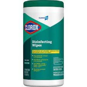 DESCRIPTION: (1) PACK OF (6) DISINFECTING WIPES BRAND/MODEL: CLOROX SIZE: 75 WIPES PER CONTAINER RETAIL$: $65.14 EA QTY: 1