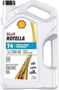 DESCRIPTION: (2) DIESEL ENGINE OIL BRAND/MODEL: ROTELLA T4 INFORMATION: 15W-40 SIZE: 1 GAL RETAIL$: $30.27 EA QTY: 2