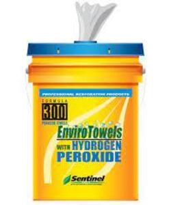 DESCRIPTION: (1) BUCKET OF ENVIRO TOWELS WITH HYDROGEN PEROXIDE BRAND/MODEL: FORMULA 300 RETAIL$: $79.99 EA QTY: 1