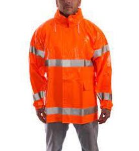 DESCRIPTION: (3) HIGH VISIBILITY / FLAME RESISTANT RAINWEAR BRAND/MODEL: TINGLEY #053129 INFORMATION: FLU. ORANGE SIZE: LARGE RETAIL$: $10.71 EA QTY: