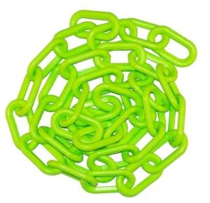 DESCRIPTION: (2) ROLLS OF PLASTIC CHAIN BRAND/MODEL: STOCK ROOM + INFORMATION: GREEN RETAIL$: $34.99 EA QTY: 2