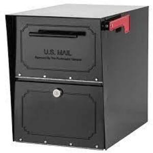 DESCRIPTION: (1) LOCKING PARCEL MAILBOX BRAND/MODEL: OASIS CLASSIC INFORMATION: BLACK RETAIL$: $249.00 EA QTY: 1