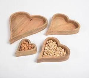 DESCRIPTION: (1) SET OF (3) NESTING WOODEN BOXES INFORMATION: HEART SHAPED SIZE: 3 HEARTS RETAIL$: $45.95 EA QTY: 1