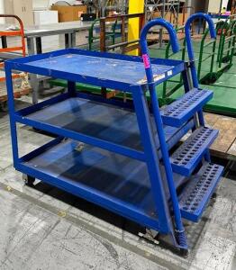 3-TIER METAL CART WITH STEP LADDER ATTACHMENT