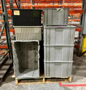 PALLET OF STACKABLE STORAGE CONTAINERS