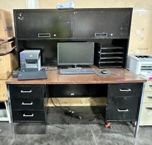 DESK W/ CHAIR AND COMPUTER MONITOR