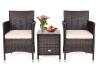 DESCRIPTION: (1) WALNEW RATTAN WICKER PATIO SET BRAND/MODEL: HW63850BN INFORMATION: BROWN & YELLOWISH/3-PIECES RETAIL$: $207.58 SIZE: CHAIR: 23.5"L X