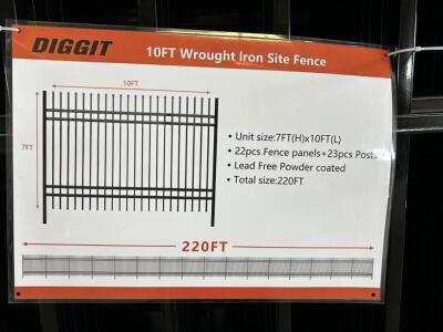 220 FT. OF WROUGHT IRON SITE FENCING