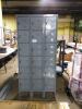 DESCRIPTION: (1) BOX LOCKER BRAND/MODEL: HALLOWELL #4HE22 INFORMATION: GRAY SIZE: 36 IN X 15 IN X 78 IN, 6 TIERS, 3 UNITS WIDE, LOUVERED, PADLOCK HASP - 3