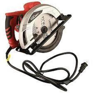 DESCRIPTION: (1) CIRCULAR SAW BRAND/MODEL: HYPER TOUGH INFORMATION: 12 AMP SIZE: 7-1/4" RETAIL$: $89.96 EA QTY: 1