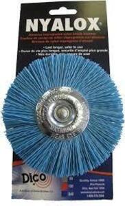 DESCRIPTION: (3) WHEEL BRUSH BRAND/MODEL: NYALOX INFORMATION: RED, BLUE, AND BLACK SIZE: 4.5" RETAIL$: $10.99 EA QTY: 3