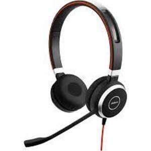 DESCRIPTION: (1) CORDED HEADSET BRAND/MODEL: JABRA #HSC017 INFORMATION: BLACK WITH RED SIZE: W50L RETAIL$: $79.80 EA QTY: 1