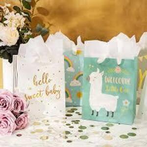 DESCRIPTION: (3) PACKS OF (12) GIFT BAGS BRAND/MODEL: SPARKLE AND BASH BABY SHOWER INFORMATION: 4 DESIGNS RETAIL$: $14.99 EA QTY: 3