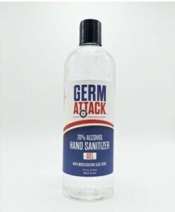 DESCRIPTION: (2) CASES OF (24) ALCOHOL HAND SANITIZER BRAND/MODEL: GERM ATTACK SIZE: 16 OZ RETAIL$: $75.00 EA QTY: 2