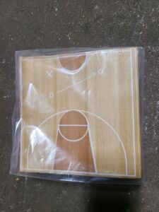 DESCRIPTION: (5) PACKS OF PAPER NAPKINS INFORMATION: BASKETBALL COURT DESIGN QTY: 5