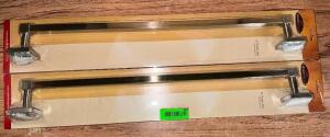 (2)- NICKEL FINISH TOWEL BARS