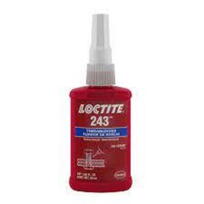 DESCRIPTION: (6) BLUE MEDIUM STRENGTH THREADLOCKER BRAND/MODEL: LOCTITE 243 #1329467 RETAIL$: $13.47 SIZE: 1.69 FL OZ QTY: 6