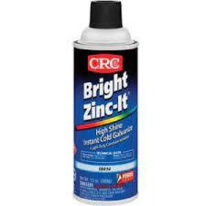 DESCRIPTION: (6) HIGH SHINE INSTANT COLD GALVANIZE CORROSION INHIBITOR BRAND/MODEL: CRC BRIGHT ZINC-IT RETAIL$: $20.50 EA SIZE: 13 OZ QTY: 6