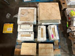 PALLET OF ASSORTED KHAKI COLOR TILE