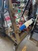 A FRAME METAL CART W/ CONTENTS - ASSORTED PARTIAL SPOOLS OF ELECTRICAL WIRING. - 4