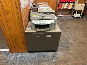 HP OFFICE PRINTER WITH ROLLING STAND