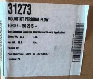 WESTERN 31273 MOUNT KIT PERSONAL PLOW FORD F150 2015-