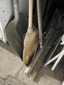 (4) - BROOM AND SHOVELS