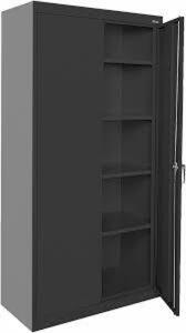 DESCRIPTION: (1) JANITOR SUPPLY CABINET BRAND/MODEL: SANDUSKY/VFC1301566-09 INFORMATION: BLACK, ADJUSTABLE SHELVES SIZE: 36"W X 24" D X 72" H RETAIL$: