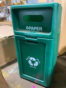 DESCRIPTION: (1) PAPER RECYCLING RECEPTACLE BRAND/MODEL: FORTE INFORMATION: GREEN/MUST COME INTO INSPECT RETAIL$: $599.00 SIZE: 26-1/2"W X 40"H X 19-1