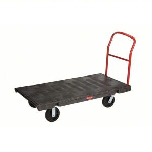 DESCRIPTION: (1) GENERAL PURPOSE PLASTIC-DECK PLATFORM TRUCK BRAND/MODEL: RUBBERMAID #4AAV3 INFORMATION: BLACK SIZE: 2000 LB CAPACITY RETAIL$: $919.47