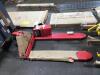 DESCRIPTION: (1) WEIGH & GO MANUAL PALLET JACK BRAND/MODEL: DAYTON #54YG30 INFORMATION: RED SIZE: 4,400 LB LOAD CAPACITY, 48 IN X 7 IN, 27 3/4 IN, 13 - 6