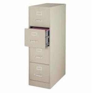 DESCRIPTION: (1) LATERAL FILE CABINET BRAND/MODEL: HIRSH #16698 INFORMATION: TAN SIZE: 4 DRAWER RETAIL$: $252.99 EA QTY: 1