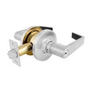 DESCRIPTION: (3) CYLINDRICAL LOCKSET BRAND/MODEL: MASTERLOCK #SLC0226DKA4 INFORMATION: BRUSHED CHROME RETAIL$: $102.99 EA QTY: 3