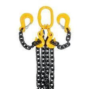 DESCRIPTION: (1) CHAIN SLING IN BUCKET INFORMATION: GRADE 80,YELLOW, 4 LEGS SIZE: 5 GALLON RETAIL$: $201.99 EA QTY: 1