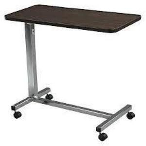 DESCRIPTION: (1) OVER BED TABLE , NON TILT BRAND/MODEL: DRIVE MEDICAL INFORMATION: WALUT TOP, CHROME HARDWARE SIZE: U GRAME RETAIL$: $239.20 EA QTY: 1