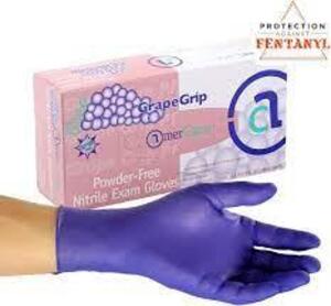 DESCRIPTION: (5) BOXES OF (100) POWDER FREE EXAM GLOVES BRAND/MODEL: AMERCARE INFORMATION: PRUPLE, NITRILE SIZE: GRAPEGRIP XL RETAIL$: $69.00 EA QTY: