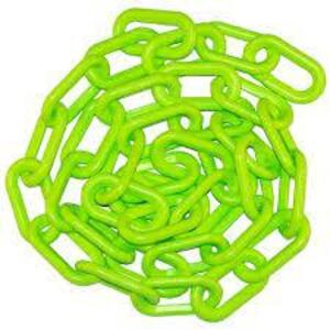 DESCRIPTION: (2) SPOOLS OF PLASTIC CHAIN LINK BRAND/MODEL: STOCKROOM PLUS INFORMATION: LIME GREEN SIZE: 1-1/2" X 150' RETAIL$: $168.71 EA QTY: 2