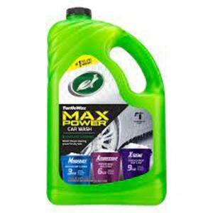 DESCRIPTION: (1) MAX POWER CAR WASH LIQUID BRAND/MODEL: TURTLE WAX SIZE: 1 GALLON RETAIL$: $7.98 EA QTY: 1